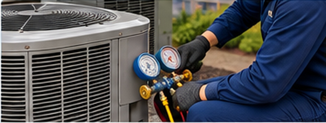 HVAC technician servicing an air conditioning unit